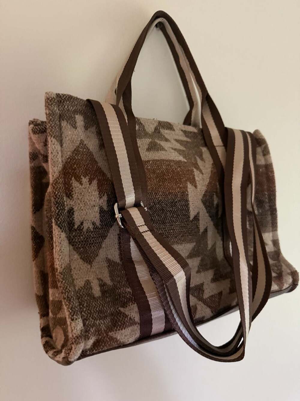 Jen & Co Aztec Tote Bag Brown Southwestern Crossbody